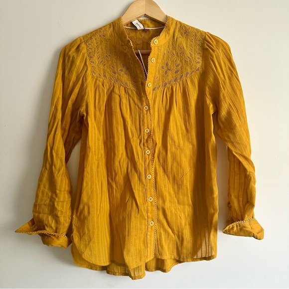 NWT ๐ Anthropologie Pilcro Yellow Lace Blouse - Size 2 - Picture 5 of 5
